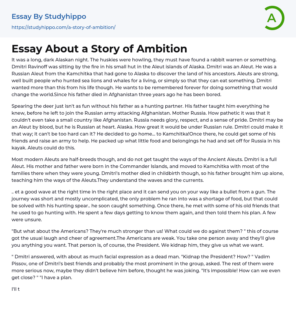 Essay About a Story of Ambition