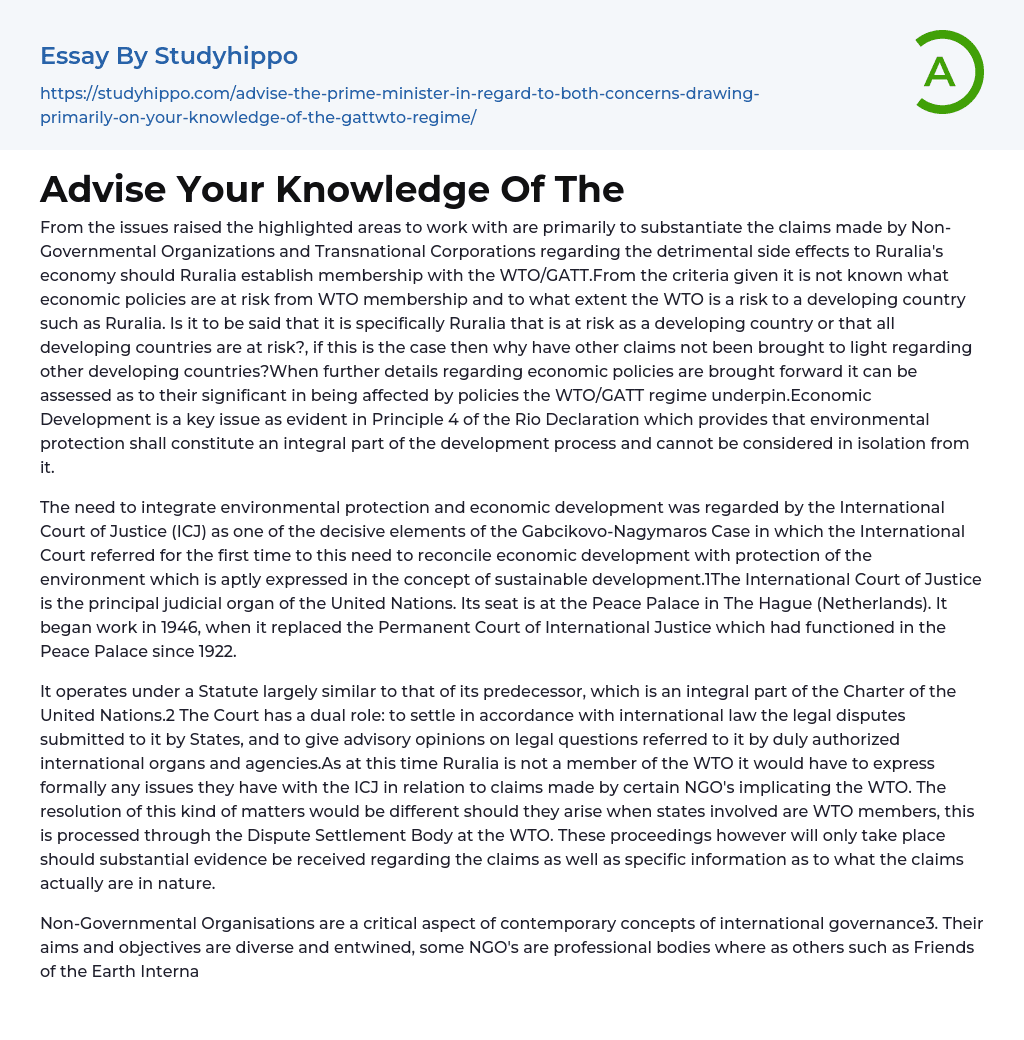 Advise Your Knowledge Of The Essay Example