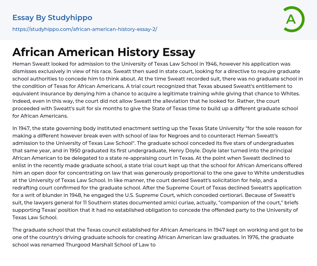 African American History Essay