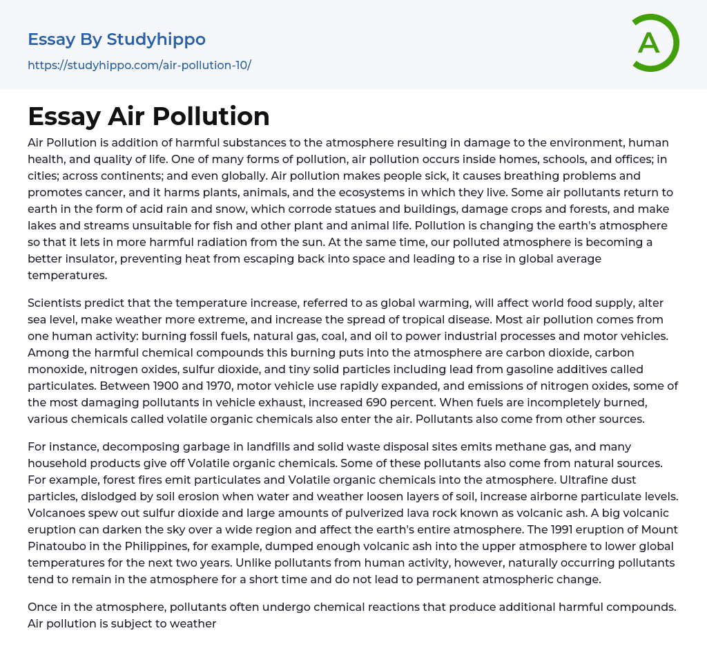Essay Air Pollution