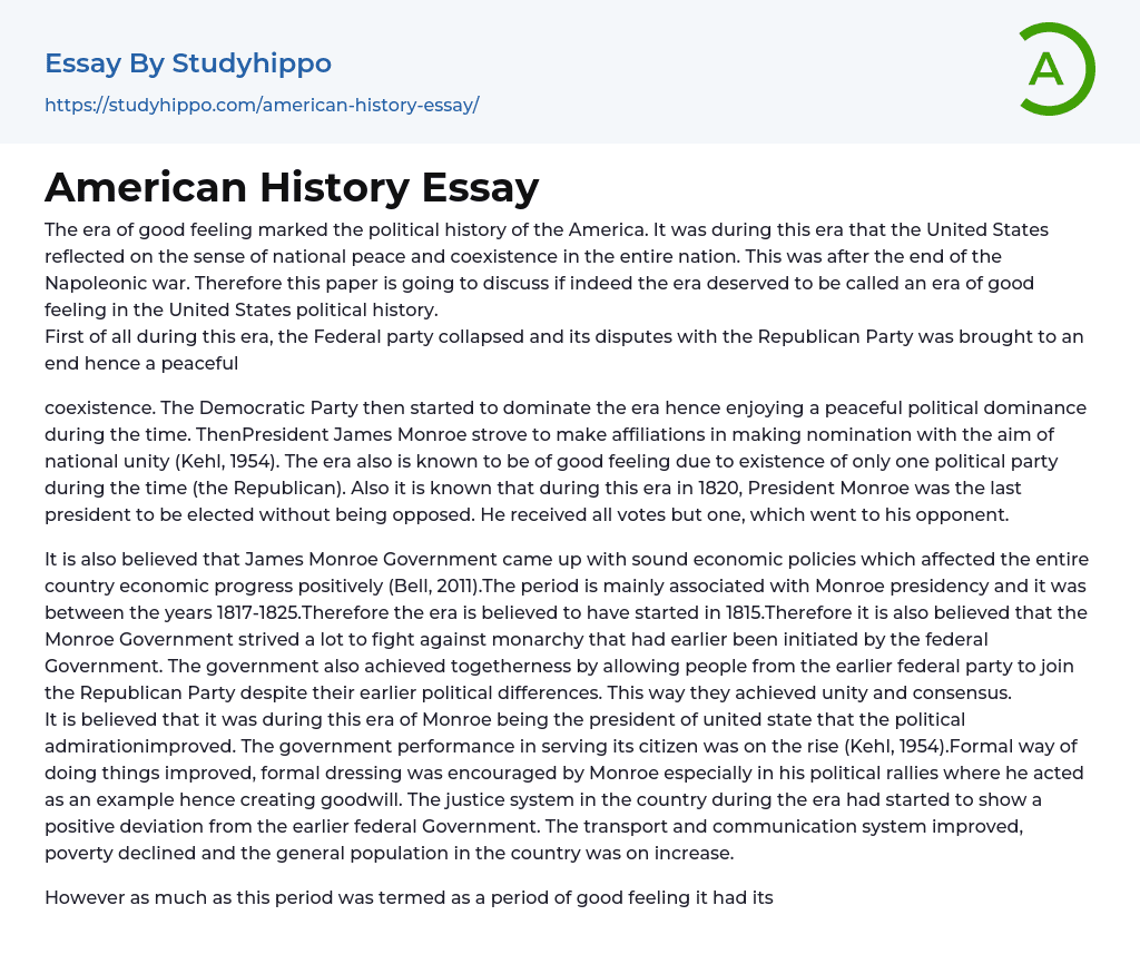 American History Essay