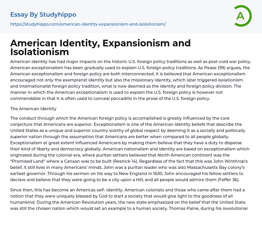 american identity synthesis essay