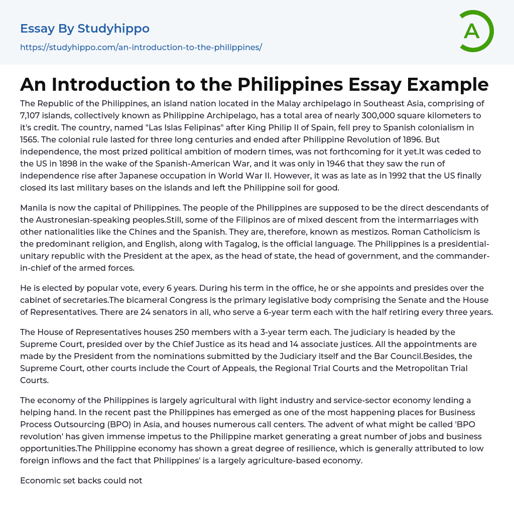 philippine economy essay brainly
