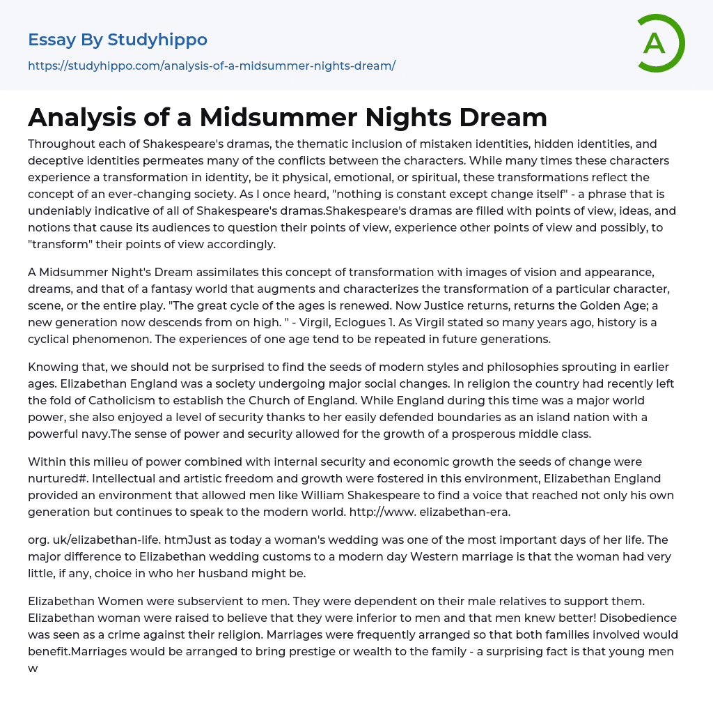 a midsummer night's dream critical essays pdf