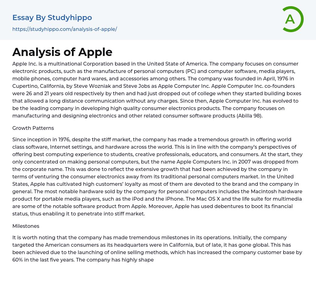 Analysis of Apple