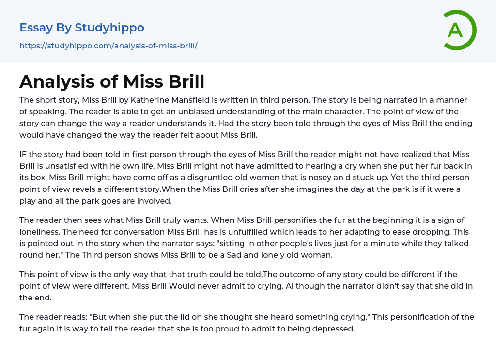 miss brill thesis statement
