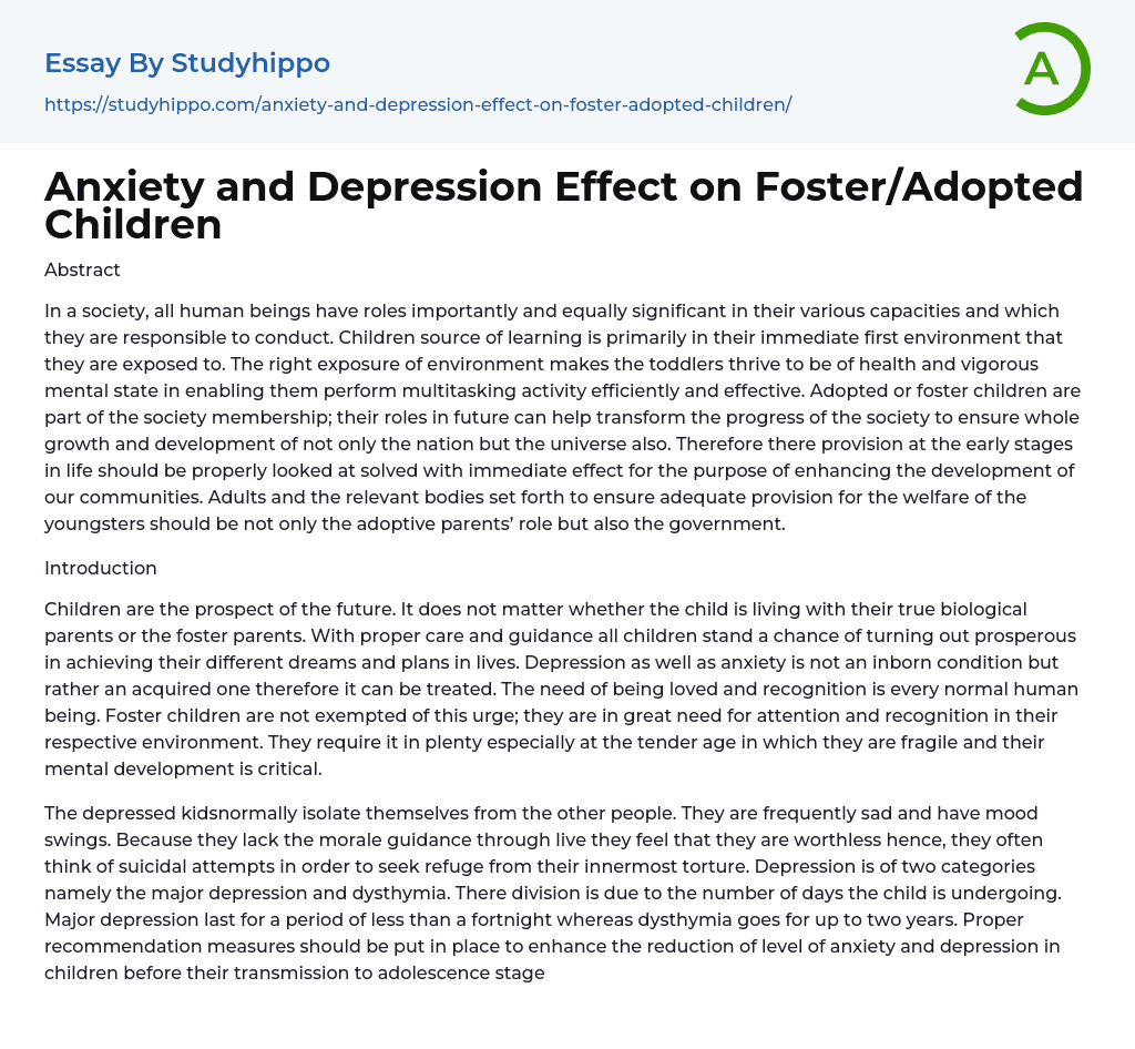 essay about depression and anxiety