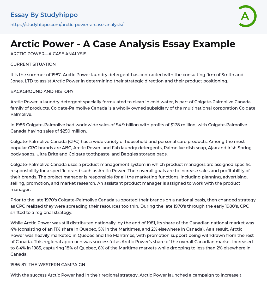 Arctic Power – A Case Analysis Essay Example