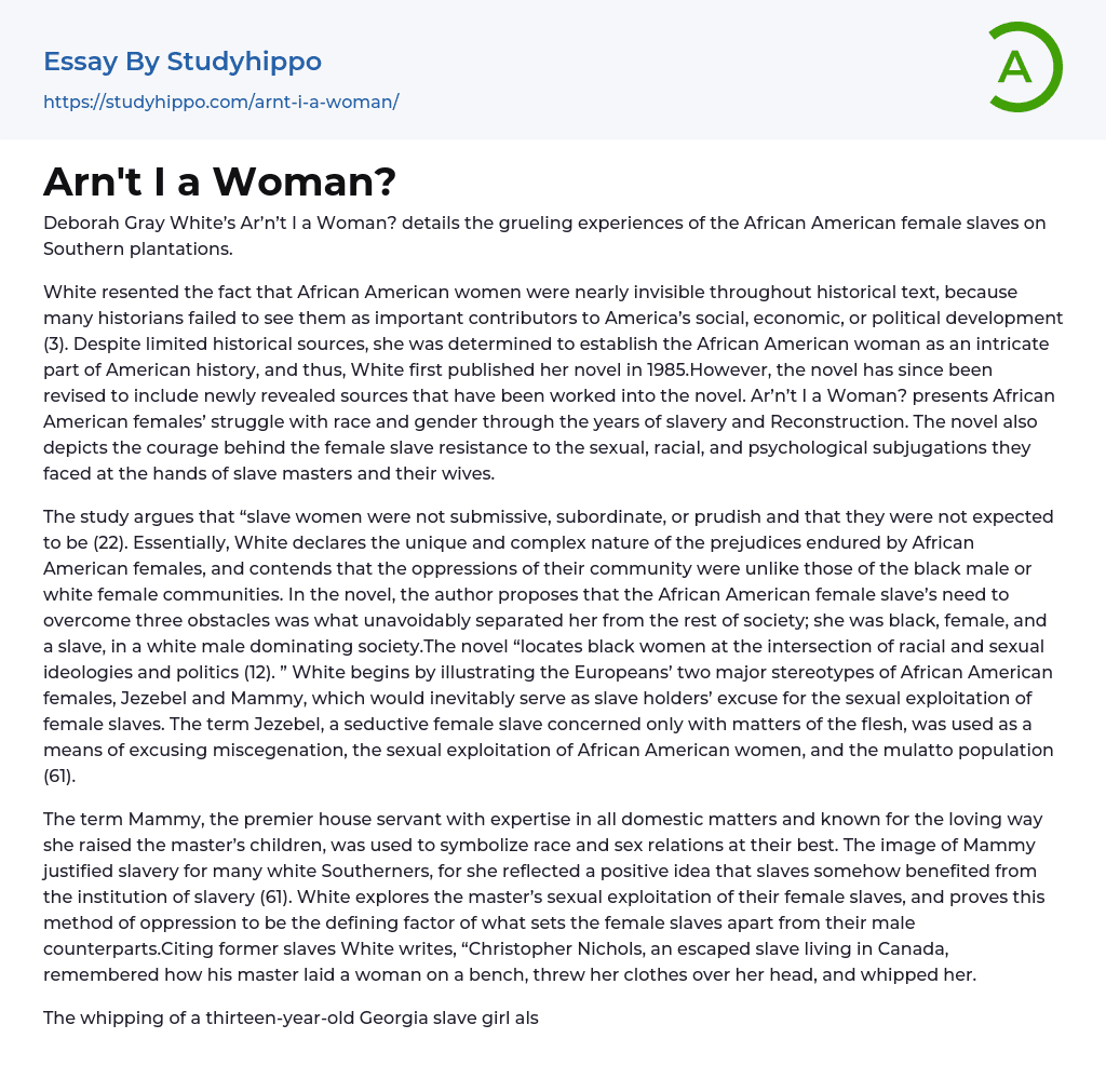 i am woman essay