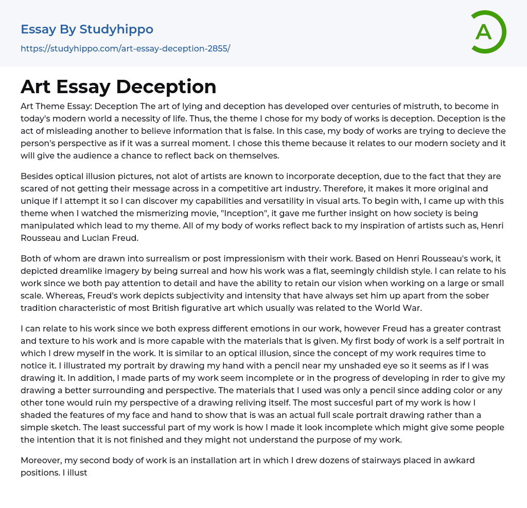 Art Essay Deception