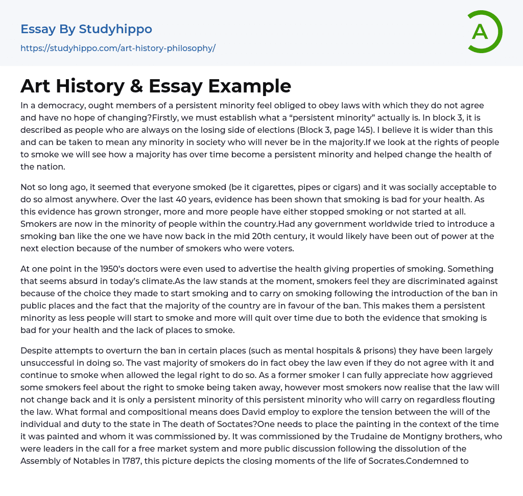 Art History &amp Essay Example
