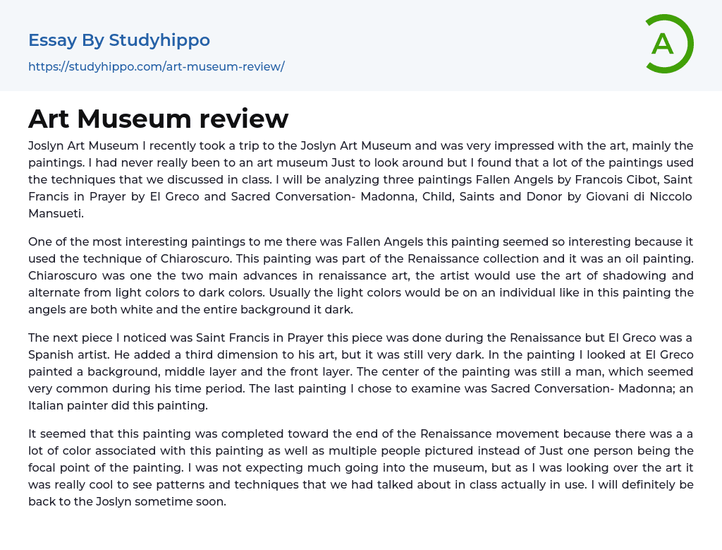 museum review essay example