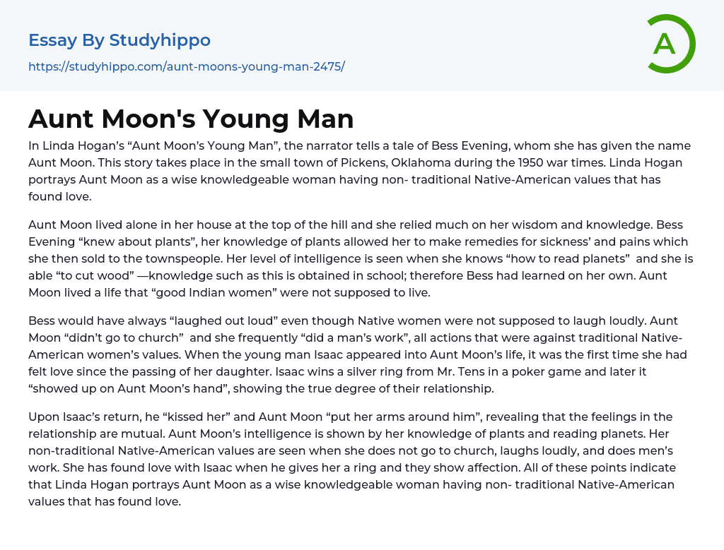 Aunt Moon’s Young Man Essay Example