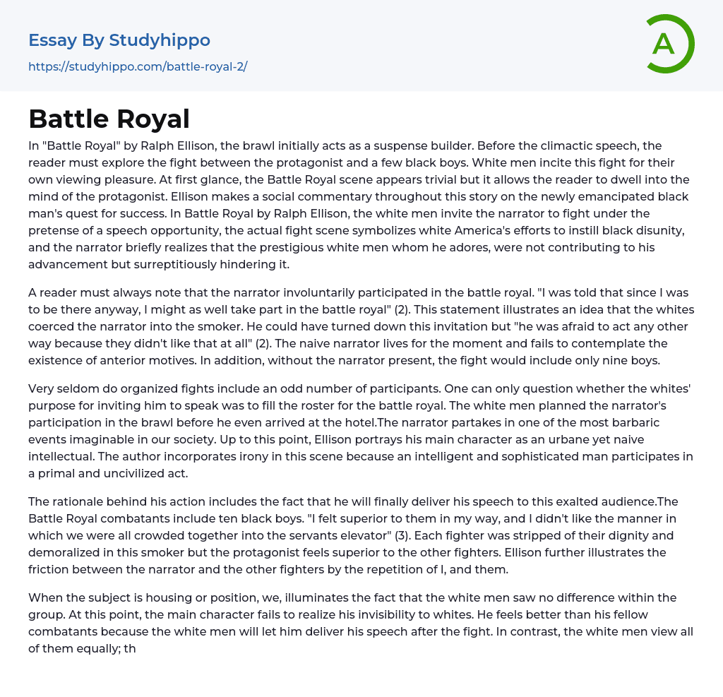 Battle Royal Essay Example