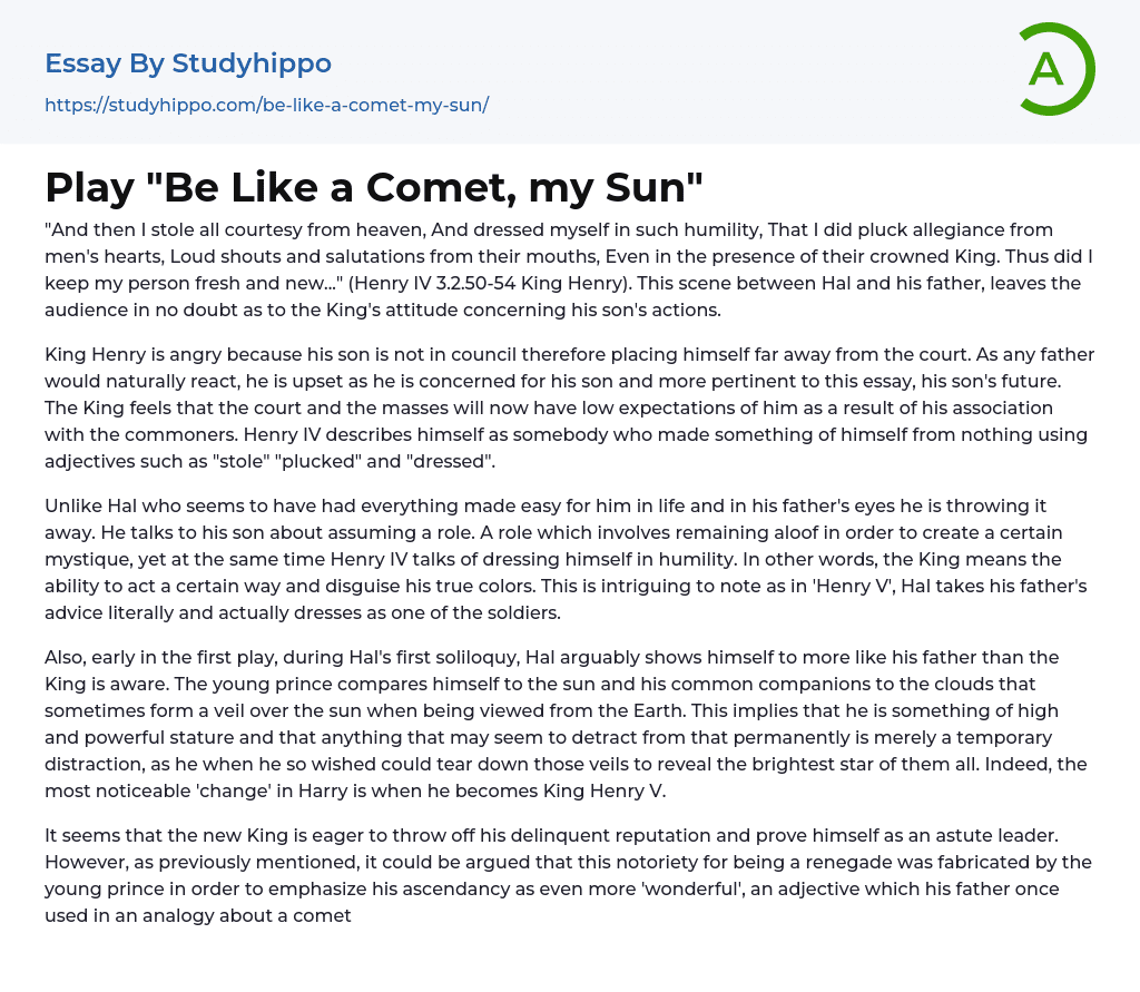 easy essay on comet