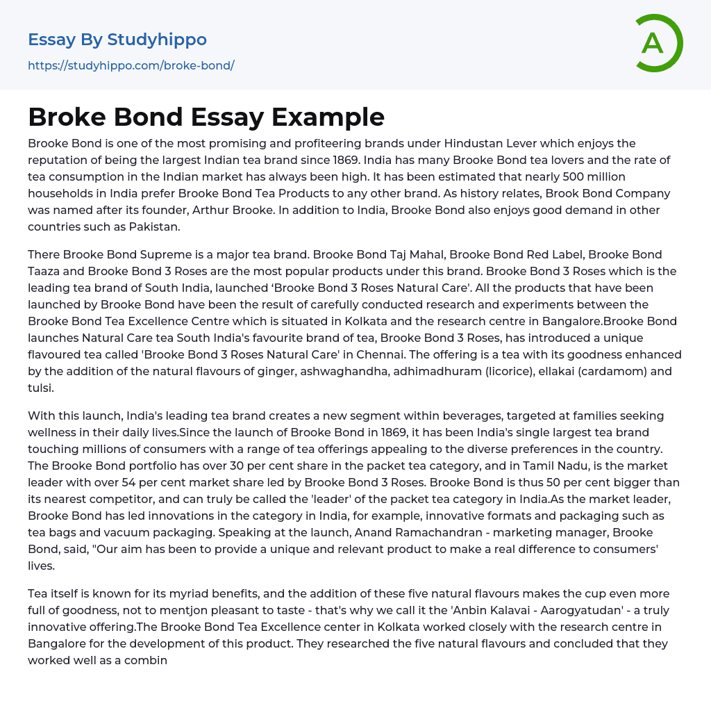 Broke Bond Essay Example