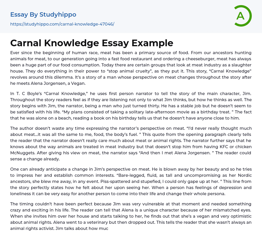Carnal Knowledge Essay Example