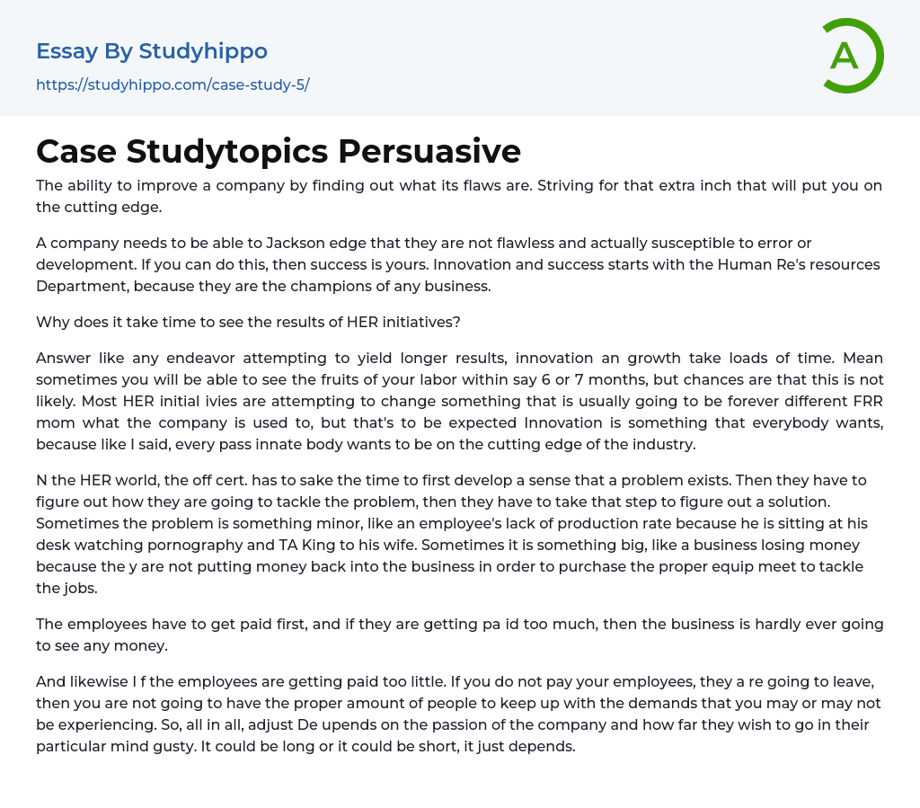 Case Studytopics Persuasive Essay Example