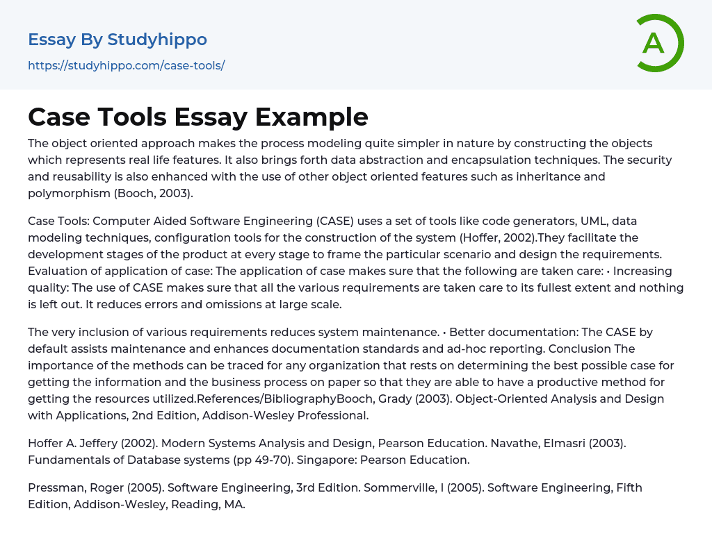 Case Tools Essay Example