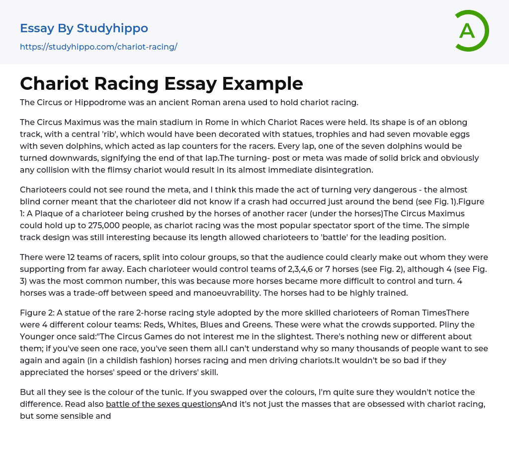 Chariot Racing Essay Example