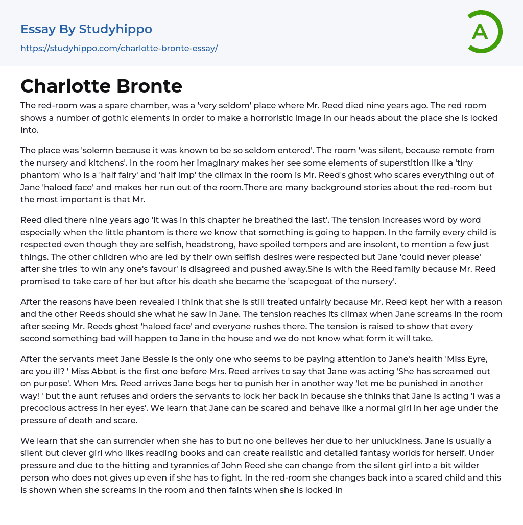 Charlotte Bronte Essay Example