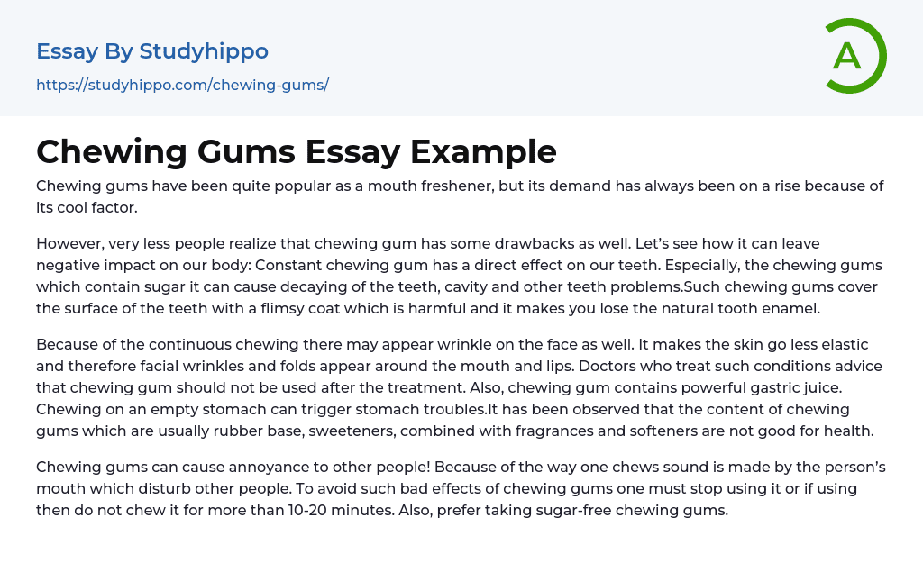Chewing Gums Essay Example