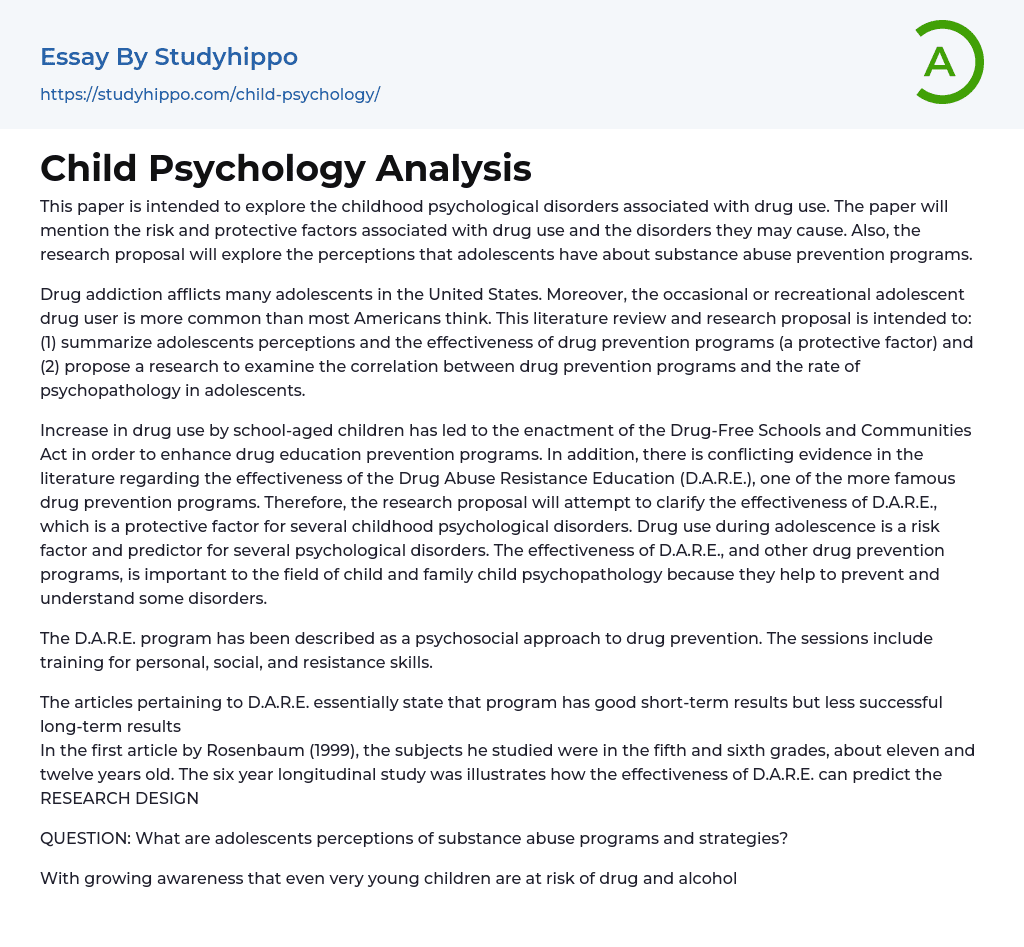child psychology thesis