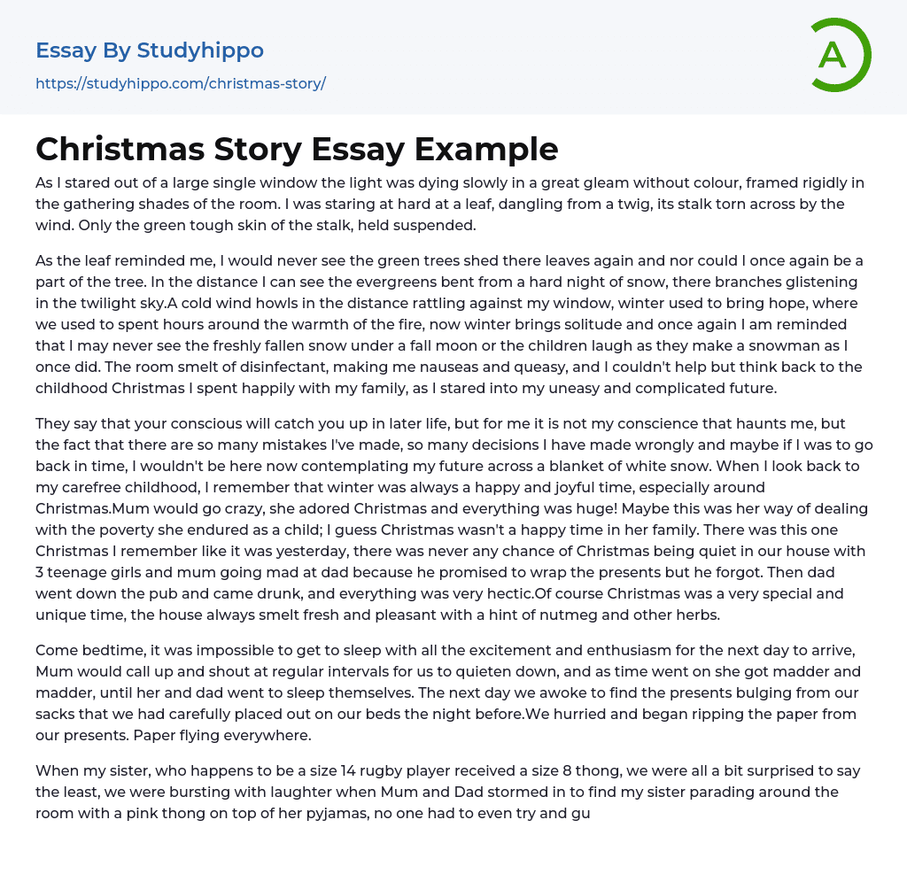 story of christmas essay