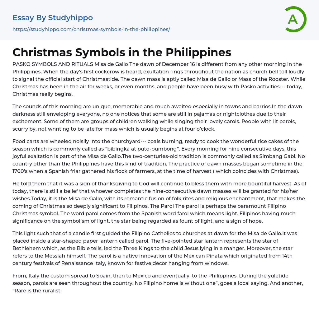 christmas in the philippines essay 400 words