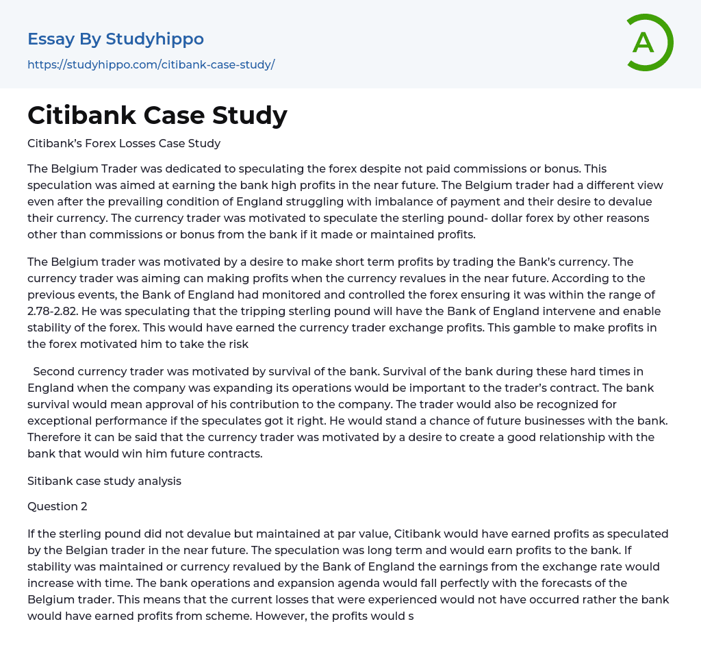 citi bank case study interview