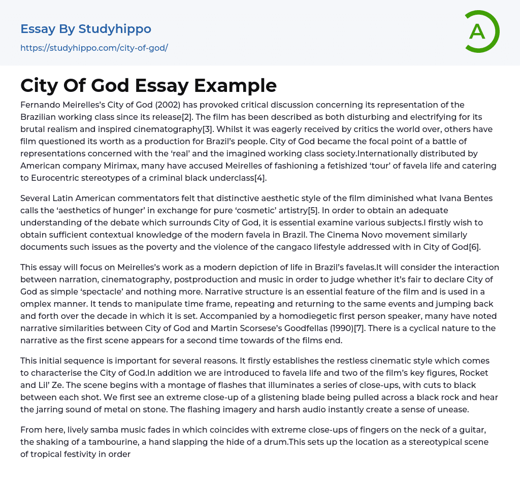 City Of God Essay Example