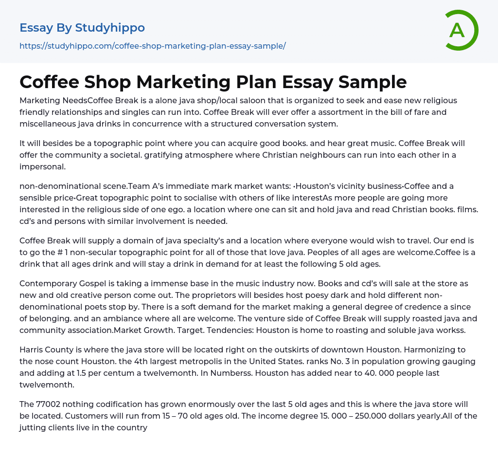 descriptive essay about coffee shop