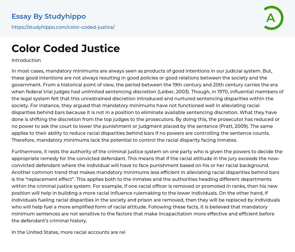 Color Coded Justice Essay Example