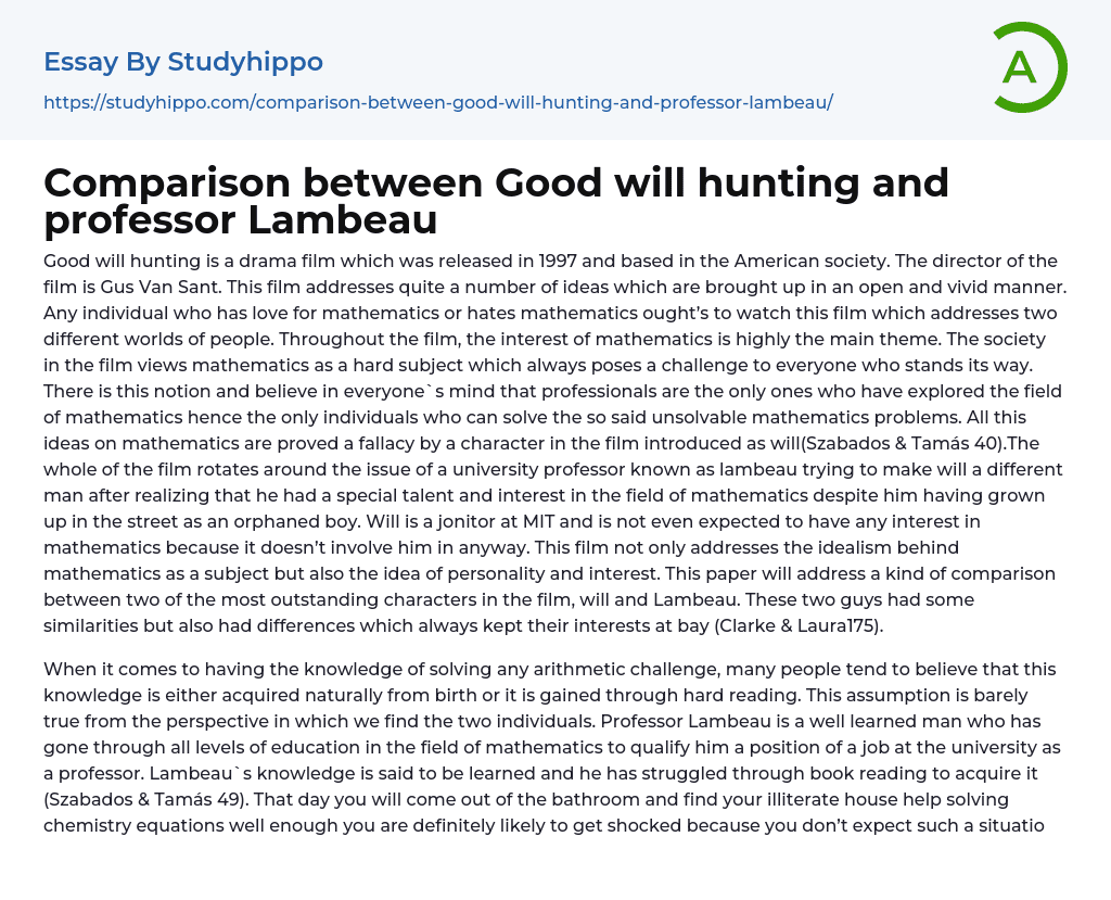 good will hunting essay psychology