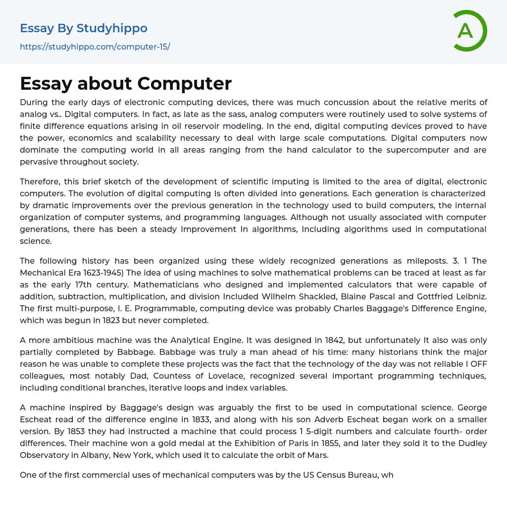 Essay about Computer