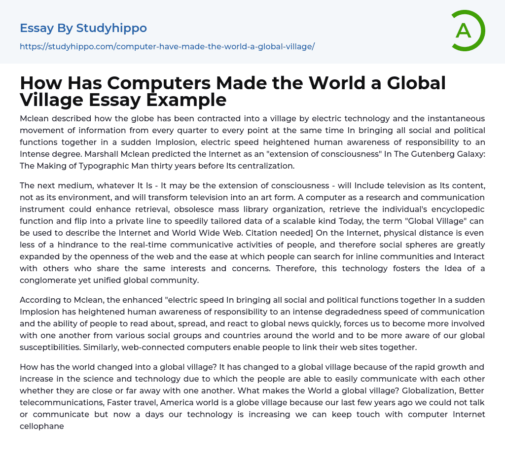 how computers changed the world essay