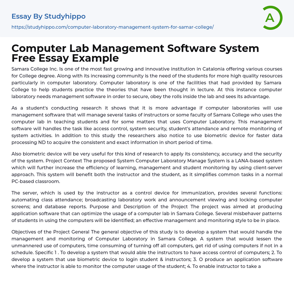 computer laboratory monitoring system thesis pdf
