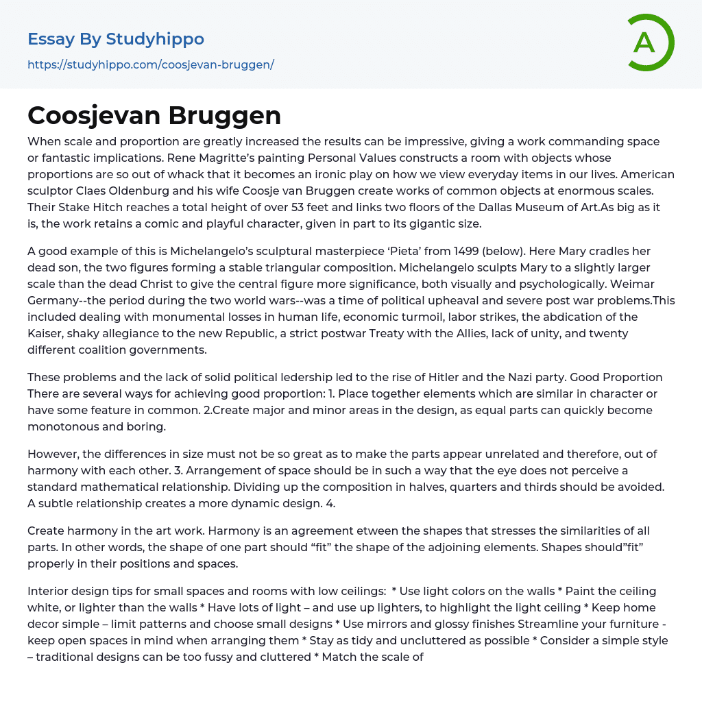 Coosjevan Bruggen Essay Example