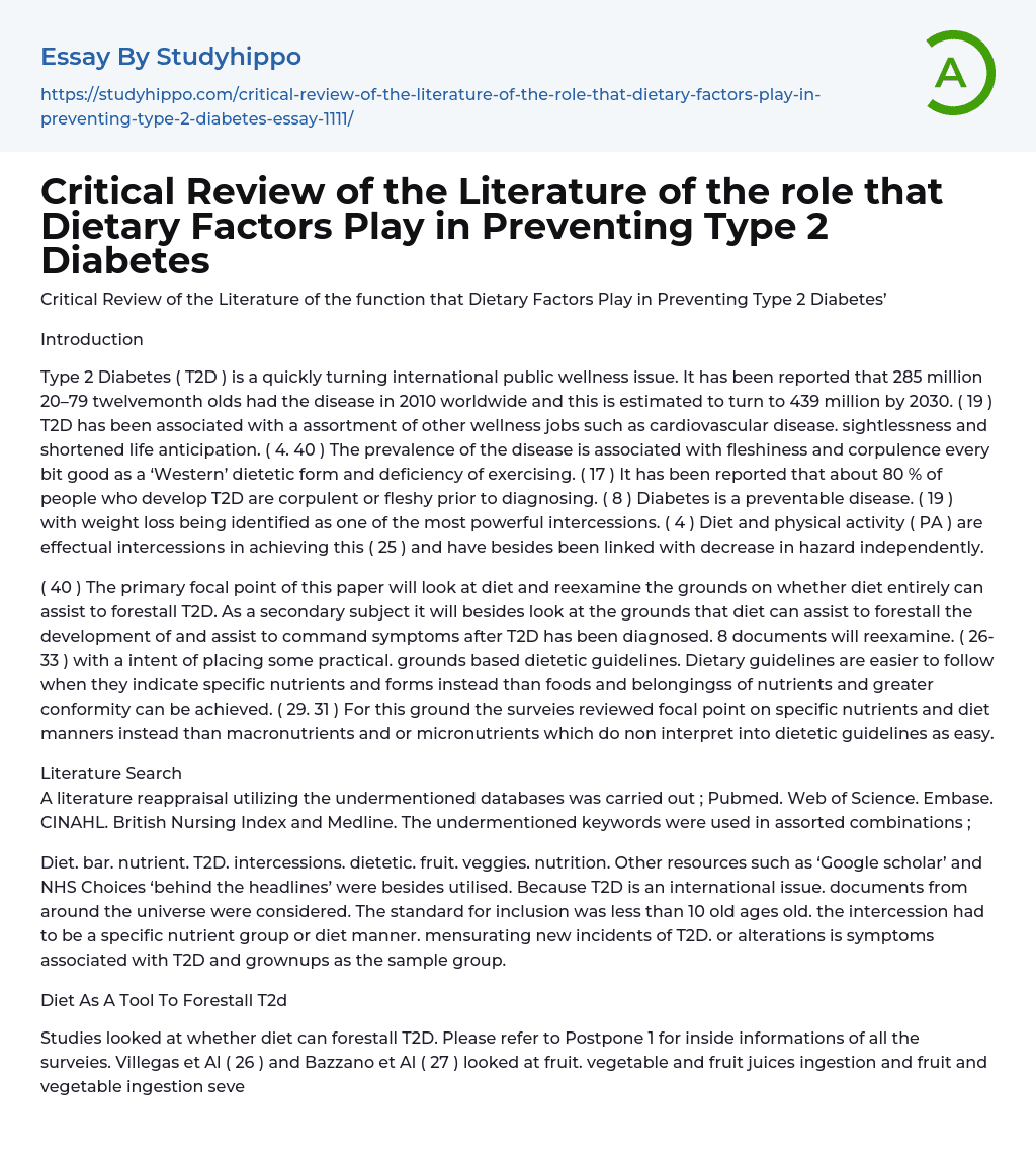 Understanding the Global Impact of Type 2 Diabetes