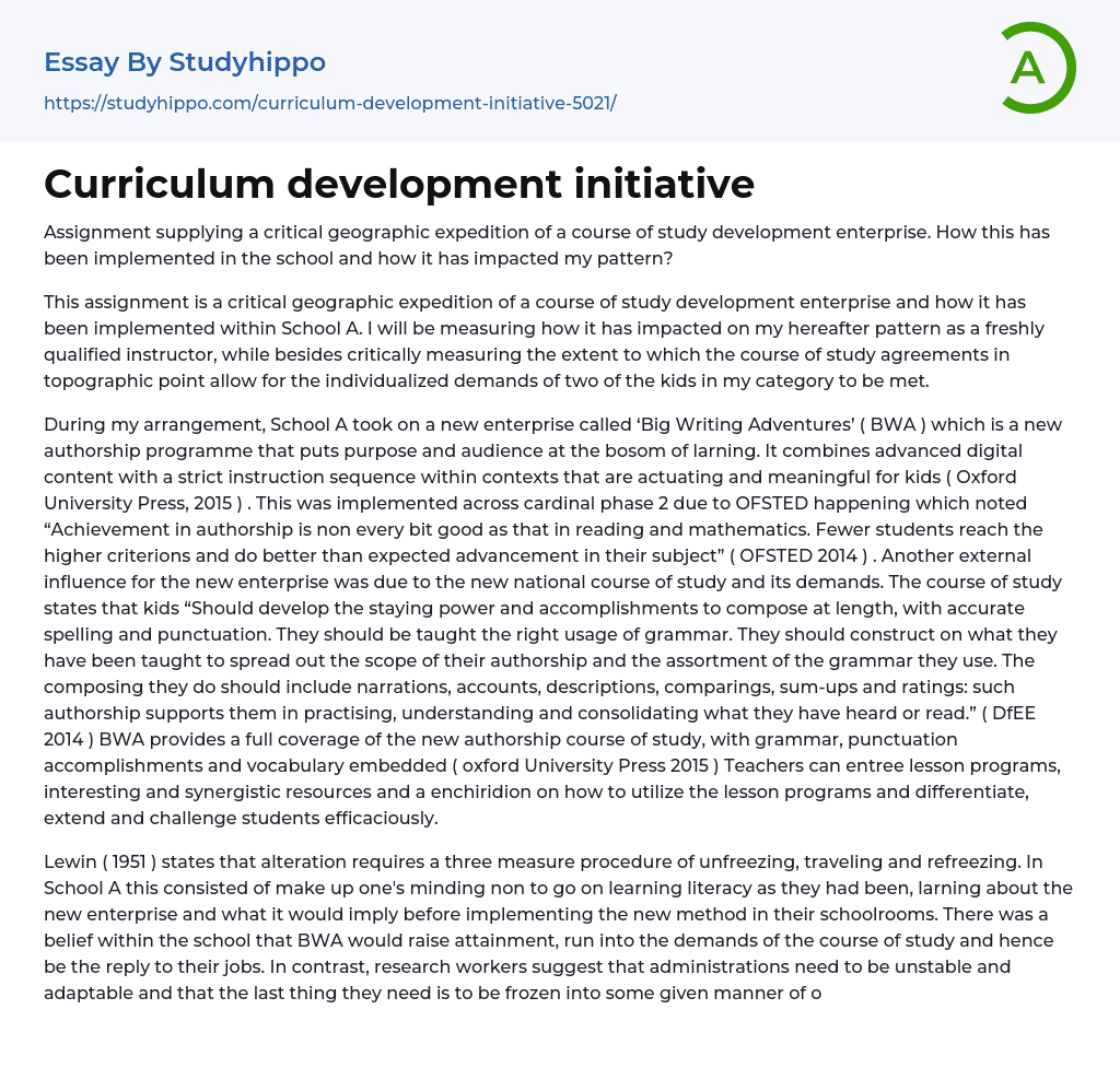 curriculum development meaning essay