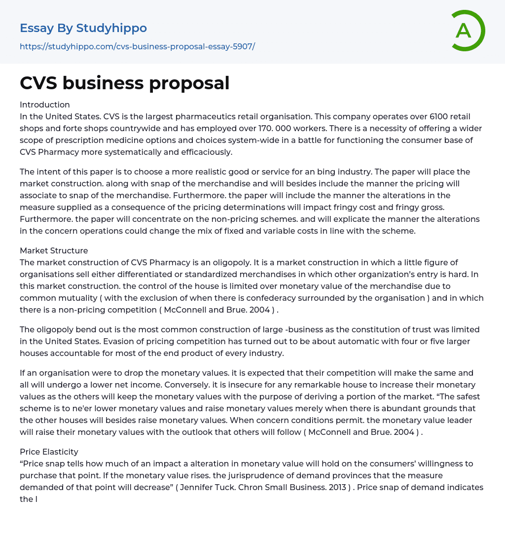 CVS business proposal