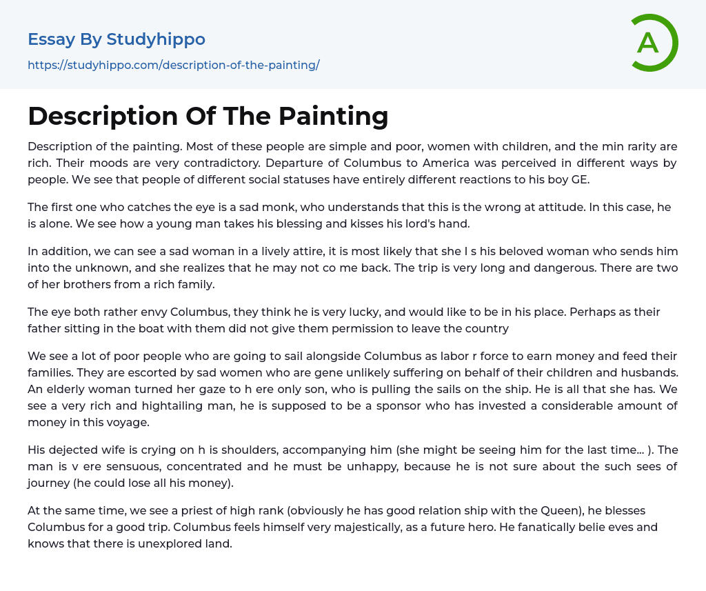 describing a painting essay