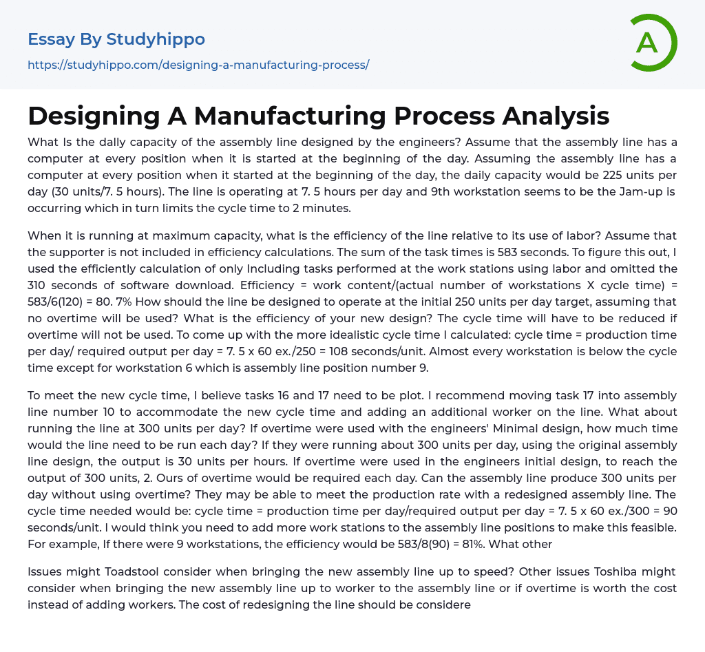 manufacturing process research paper