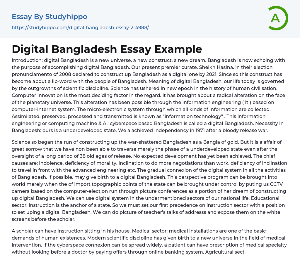 essay writing digital bangladesh