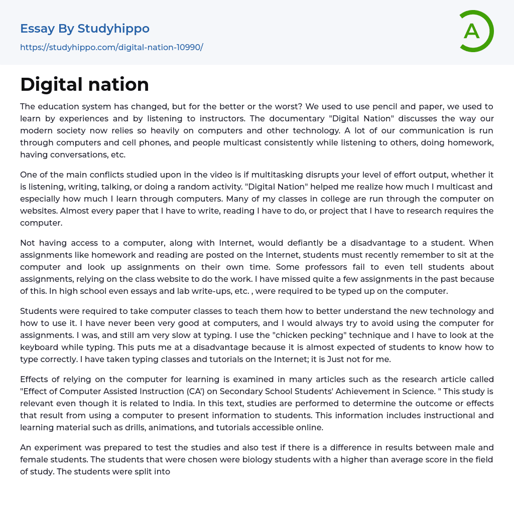 digital nation essay