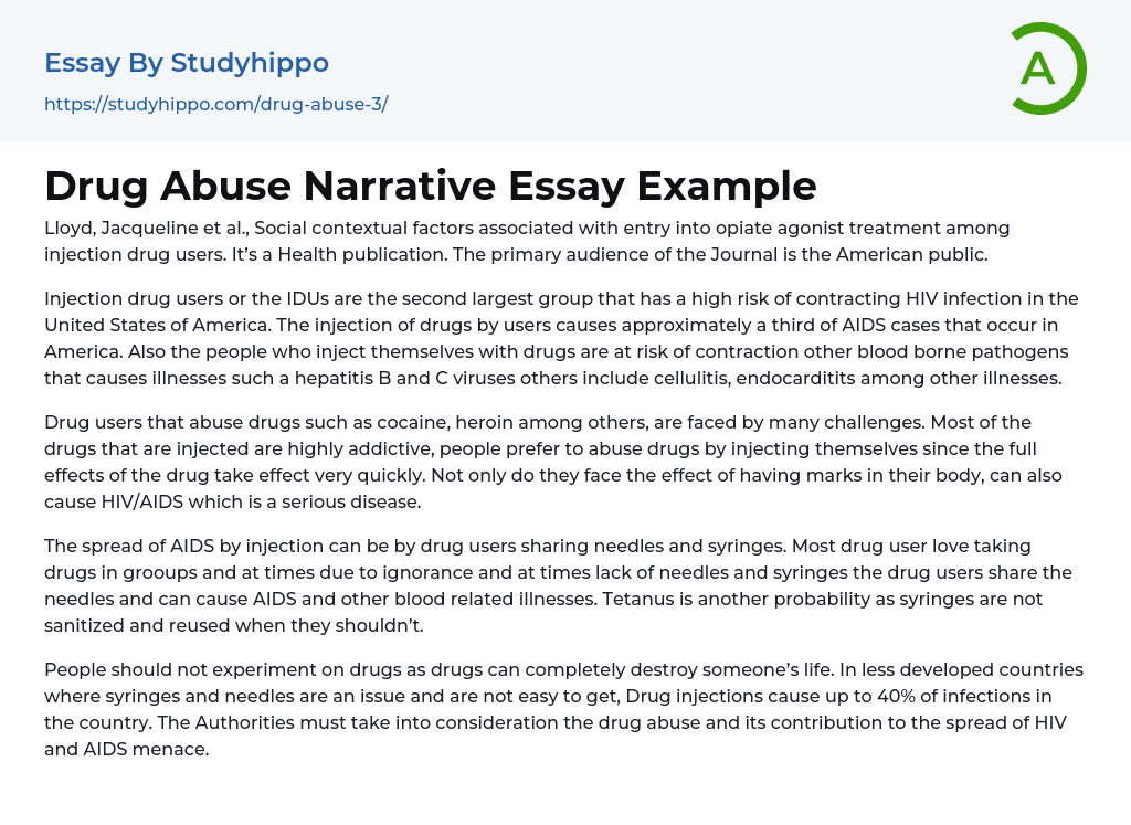 essay on drug abuse in 1000 words