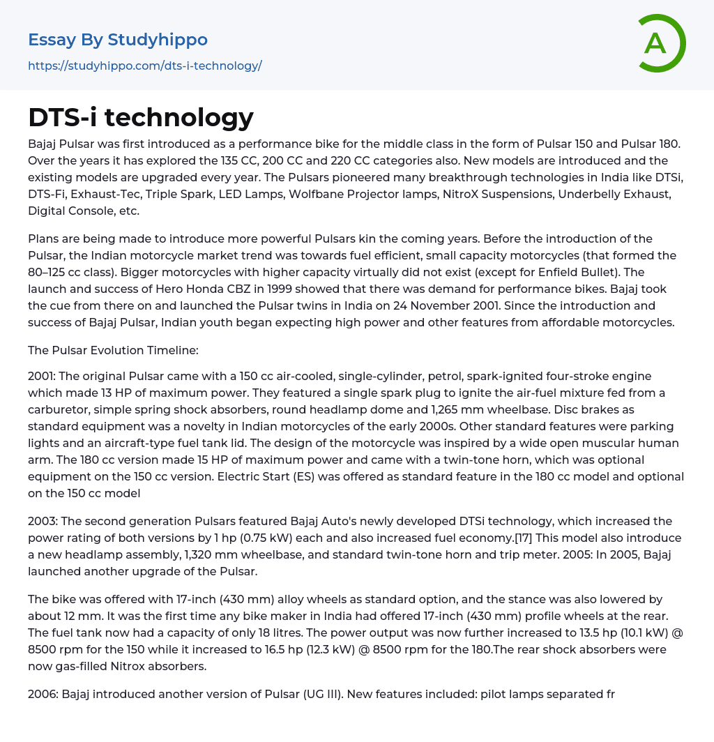 DTS-i technology Essay Example