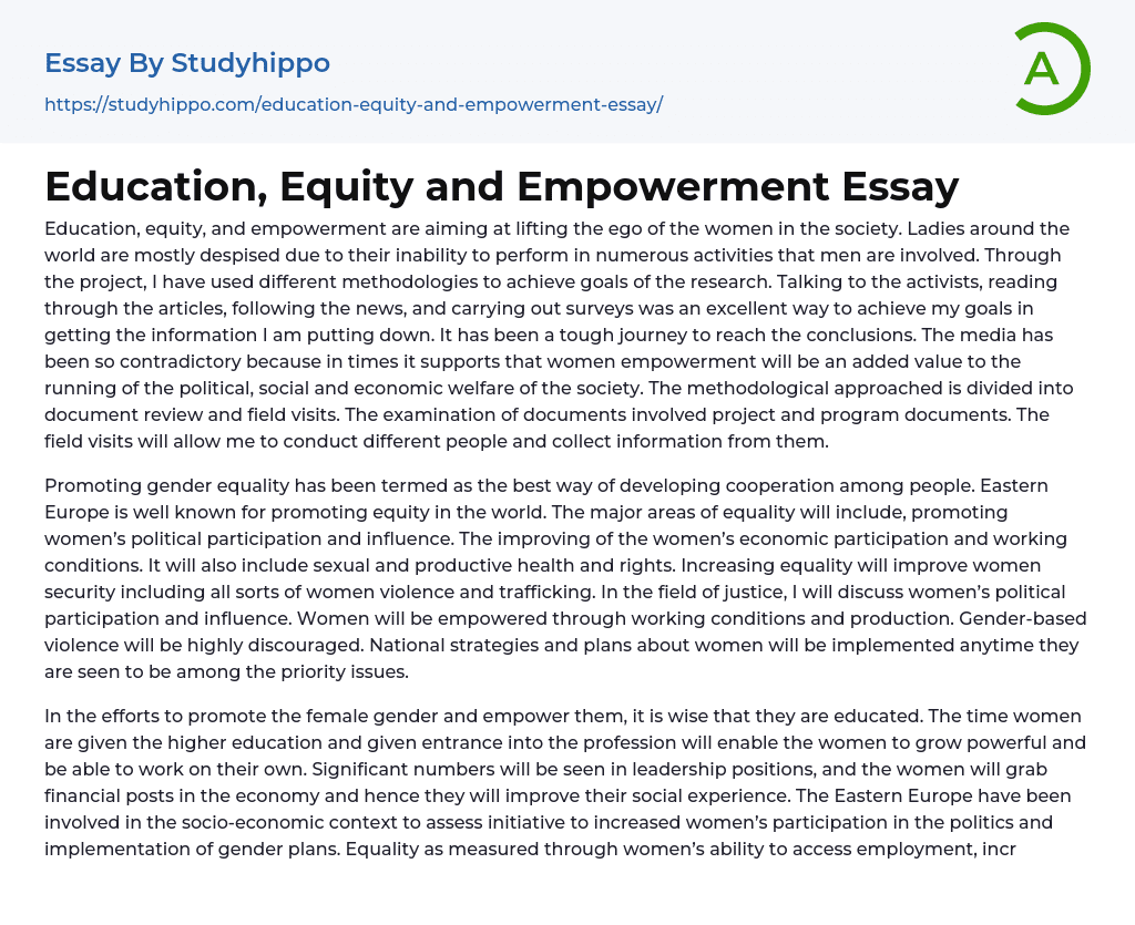 Education, Equity and Empowerment Essay