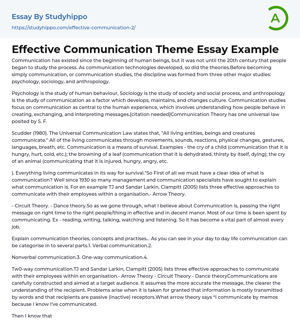 essay in written communication