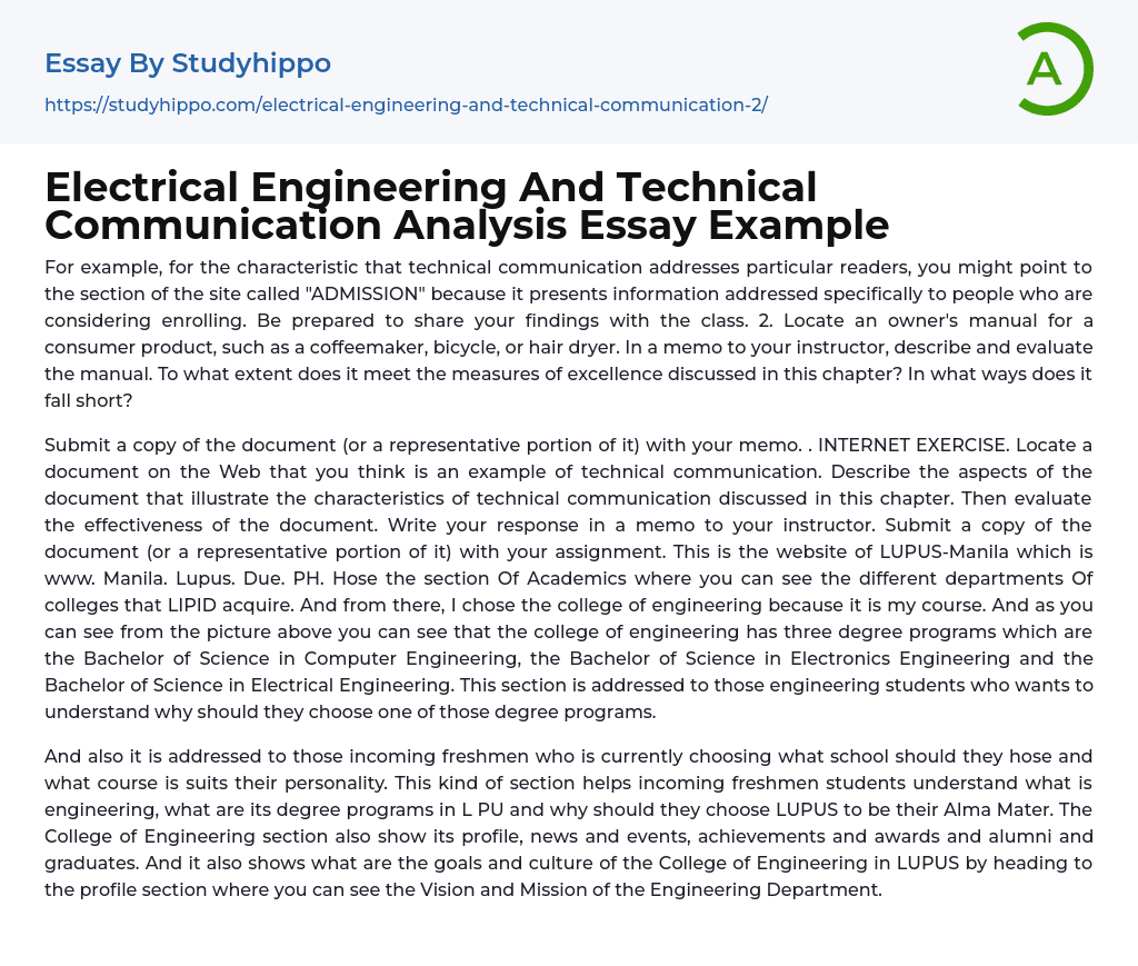 electronic engineering essay